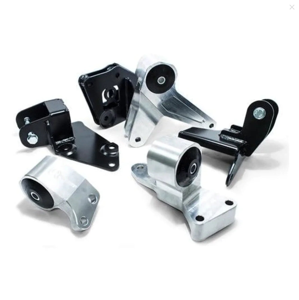 96-00 Civic Polished Aluminum Conversion Engine Mount Kit K Series Manual Solid Polished Aluminum No Bushings Innovative Mounts