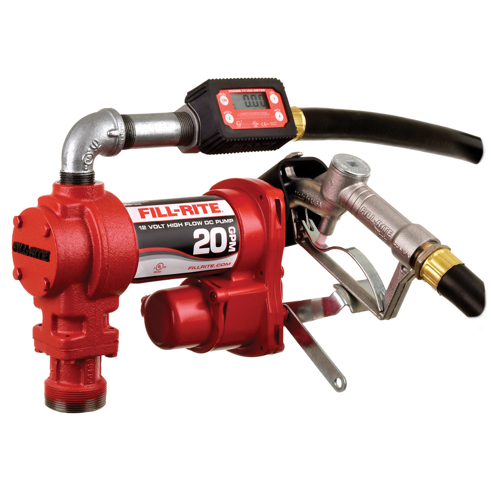 12V DC 20 GPM FUEL TRANSFER PUMP WITH DIGITAL METER & MANUAL NOZZLE