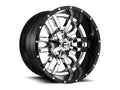 ~(56 lbs. 25X25X13)~ SLEDGE 22x10 6x135.00/6x139.70 CHROME PLATED GLOSS BLACK LIP (-13 mm)