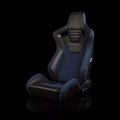 Braum Elite-S Series Sport Seats - Black Red Plaid (Red Stitching) - BRR1S-RDPF