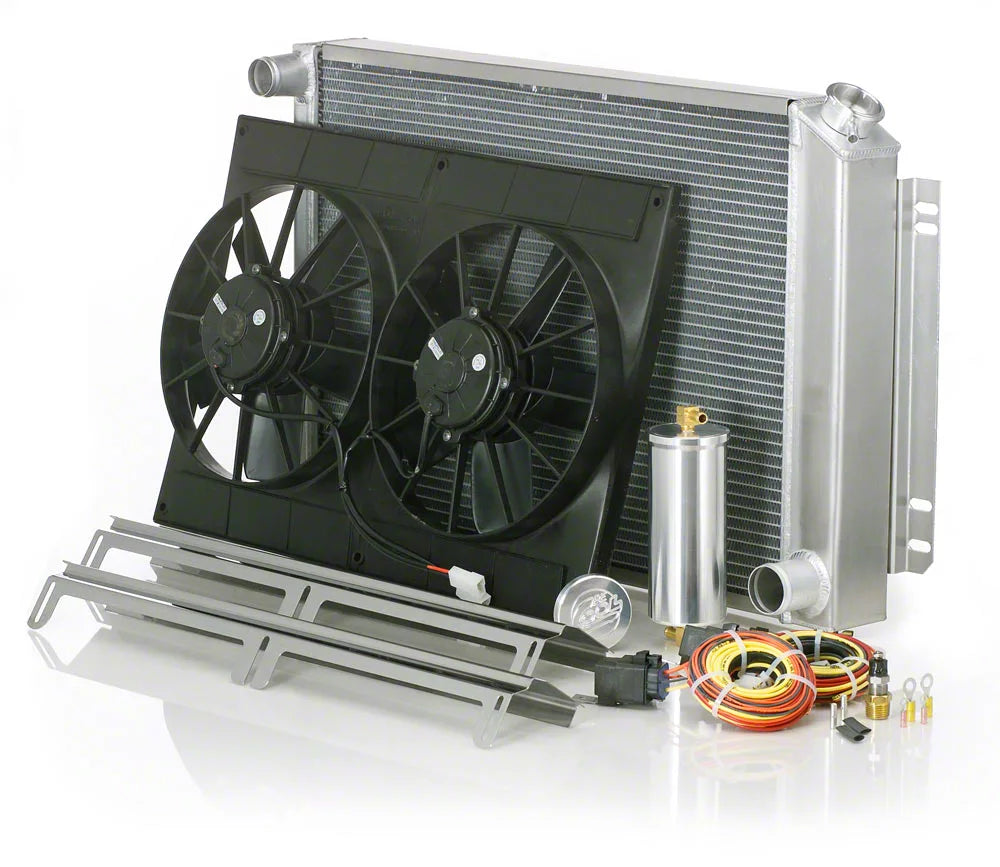 DIRECTFIT NATURAL FINISH DOWNFLOW RADIATOR FOR FORD W/AUTO TRANS
