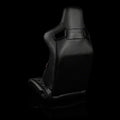 Braum Elite-X Series Sport Seats - Black Diamond (Double Red Stitching Red Piping) - BRR1X-BDDRS
