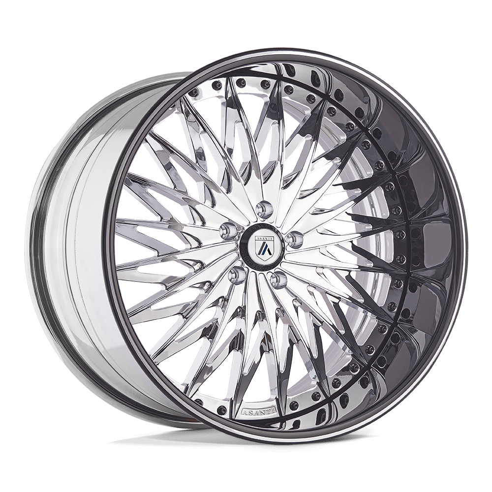 14" AF828 STEERING WHL BLK-LTHR CHR