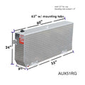 51 GALLON RECTANGLE DIAMOND PLATE ALUMINUM GASOLINE AUXILARY TANK W/FUEL PICKUP