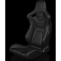 Braum Elite V2 Series Sport Seats - Black Black Stitching - BRR1-BKBS2
