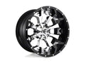 ~(59 lbs. 25X25X13)~ ASSAULT 22x10 8x165.10 CHROME PLATED GLOSS BLACK LIP (-13 mm)