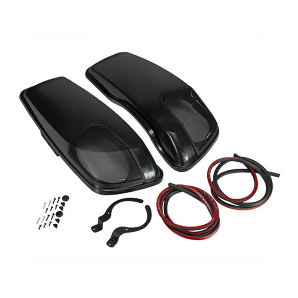 Kicker Bag Lids Vivid Black pair 2014-up Harley Davidson no speakers