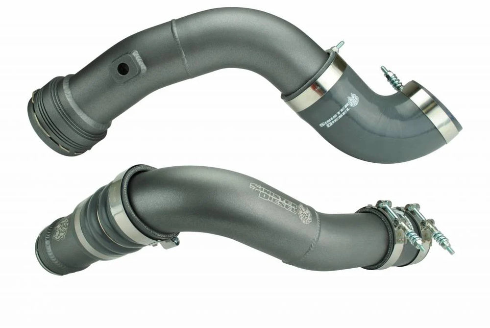 Sinister Diesel 11-16 Ford Powerstroke 6.7L Charge Pipe Kit - Gray