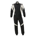 OMP FIRST EVO OVERALL my2025 FIA 8856-2018/SFI BLACK / WHITE SZ 42