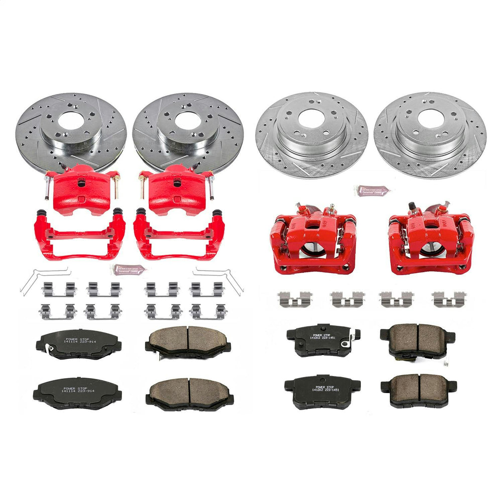 Power Stop 11-12 Honda Accord Front & Rear Z23 Evolution Sport Brake Kit w/Calipers