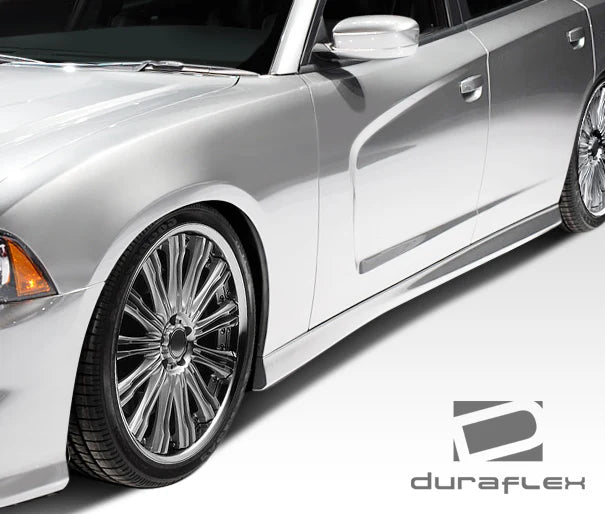 2015-2023 Dodge Charger Duraflex Hellcat Look Kit - 4 Piece - Includes Hellcat Look Front Bumper (113230) Hellcat Look Rear Bumper (113231) SRT Look Side Skirts (108036)