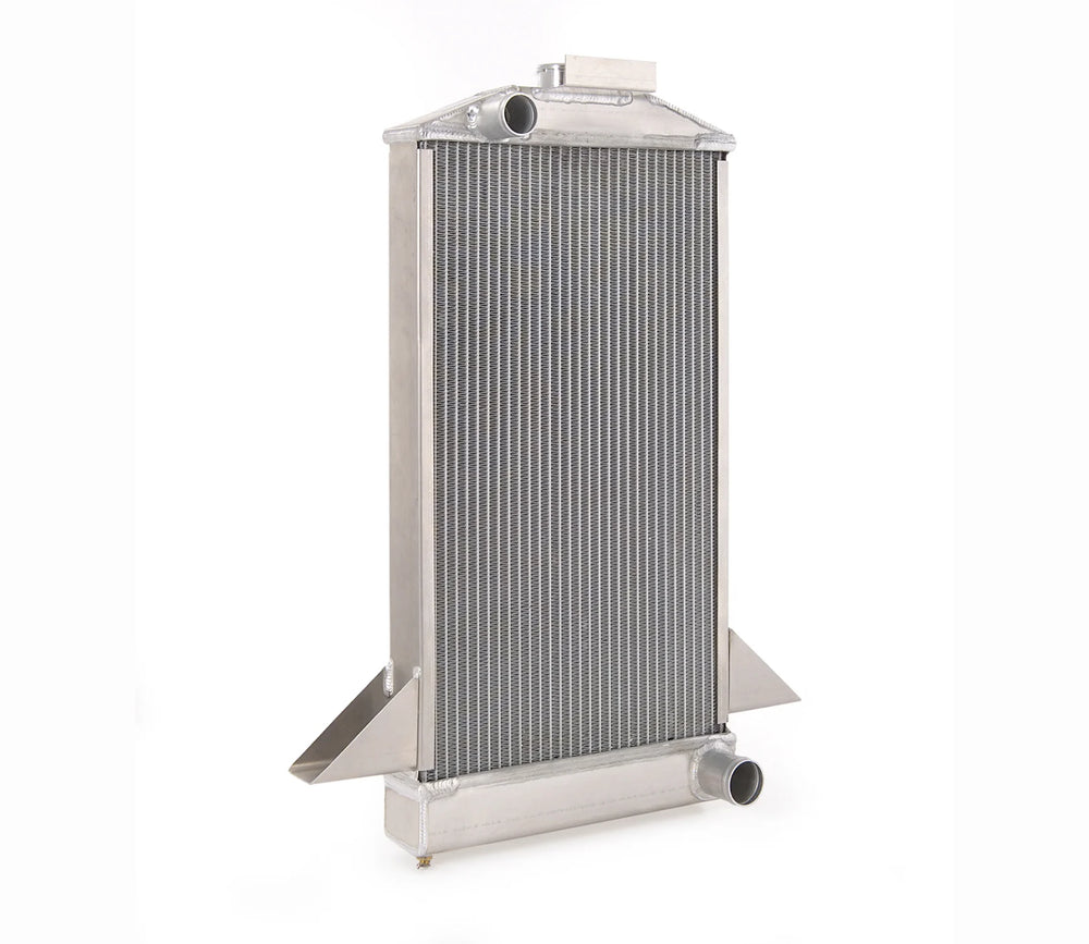 DIRECTFIT POLISHED FINISH DOWNFLOW RADIATOR FOR FORD W/STANDARD TRANS