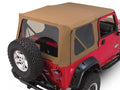 Soft Top 1997-2006 TJ Wrangler Khaki Diamond For Use w/Full Steel Doors w/Tinted Windows w/Frames/Soft Upper Doors/Hardware RT Off Road