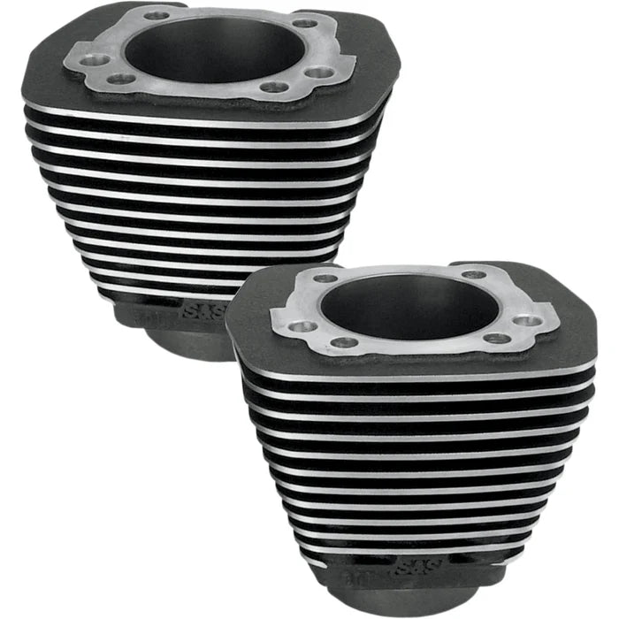 S&S Cycle 84-99 BT 4-1/8in Bore Cylinder Set For 117in V-Series Engine - Wrinkle Black