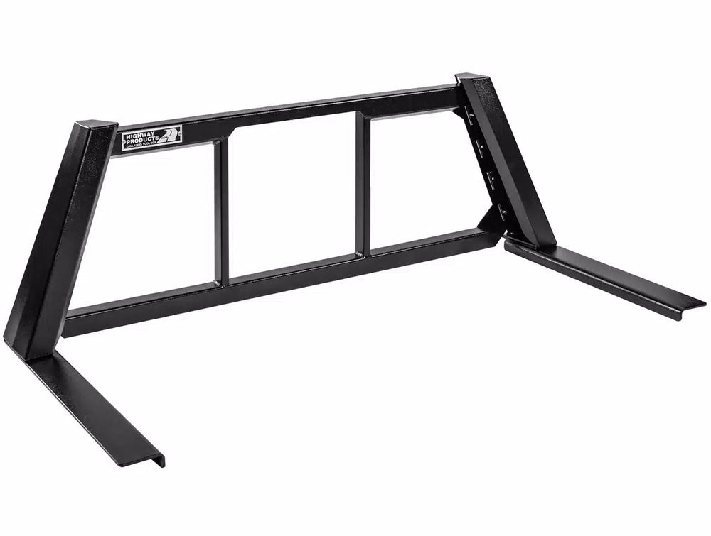 OPEN POST HEADACHE RACK WITH SMOOTH BLACK UPRIGHTS SMOOTH BLACK CENTER SIZE 1