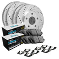 R1 16-25 BMW X4 Front & Rear Drill/Slot Carbon Coated Rotor Set w/Euro Ceramic Pads