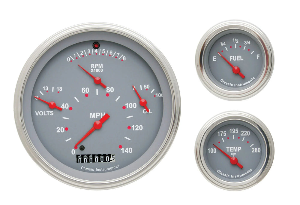 57 CHEVY 6 GAUGE SET GREY-GM