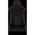Braum Elite Series Sport Seats - Black Leatherette (Black Stitching) - BRR1-BKBS