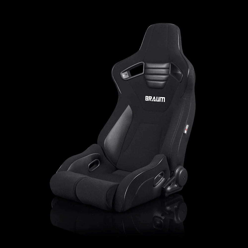 Braum Elite V2 Series Sport Seats - Black PU Black S374 - Low Base Version - BRR1-BKLB2