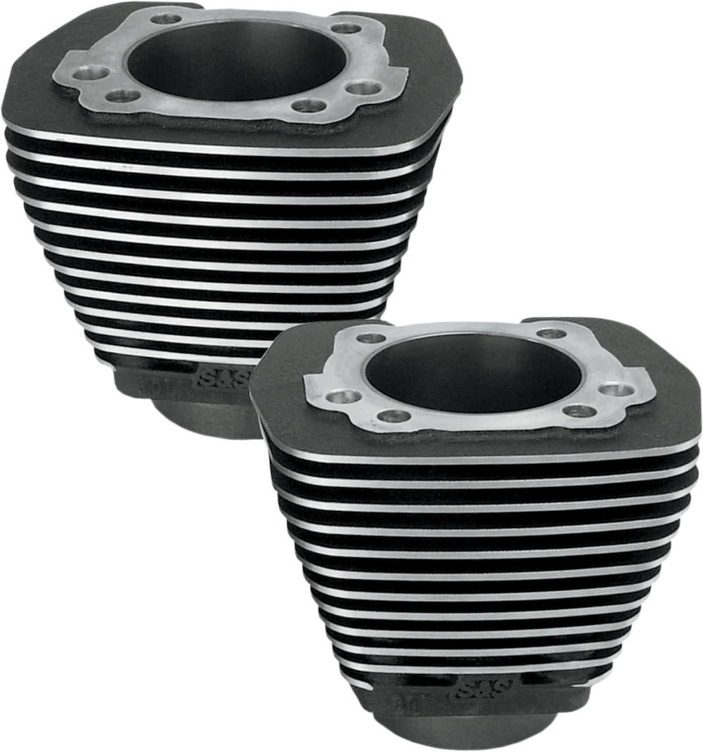 S&S Cycle 84-99 BT 3-1/2in Bore Cylinders - Wrinkle Black