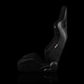 Braum Elite Series Sport Seats - Black Suede (Grey Stitching) - BRR1-BKSD
