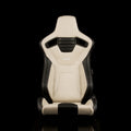 Braum Elite-X Series Sport Seats - Black Leatherette (White Stitching) - BRR1X-BKWS
