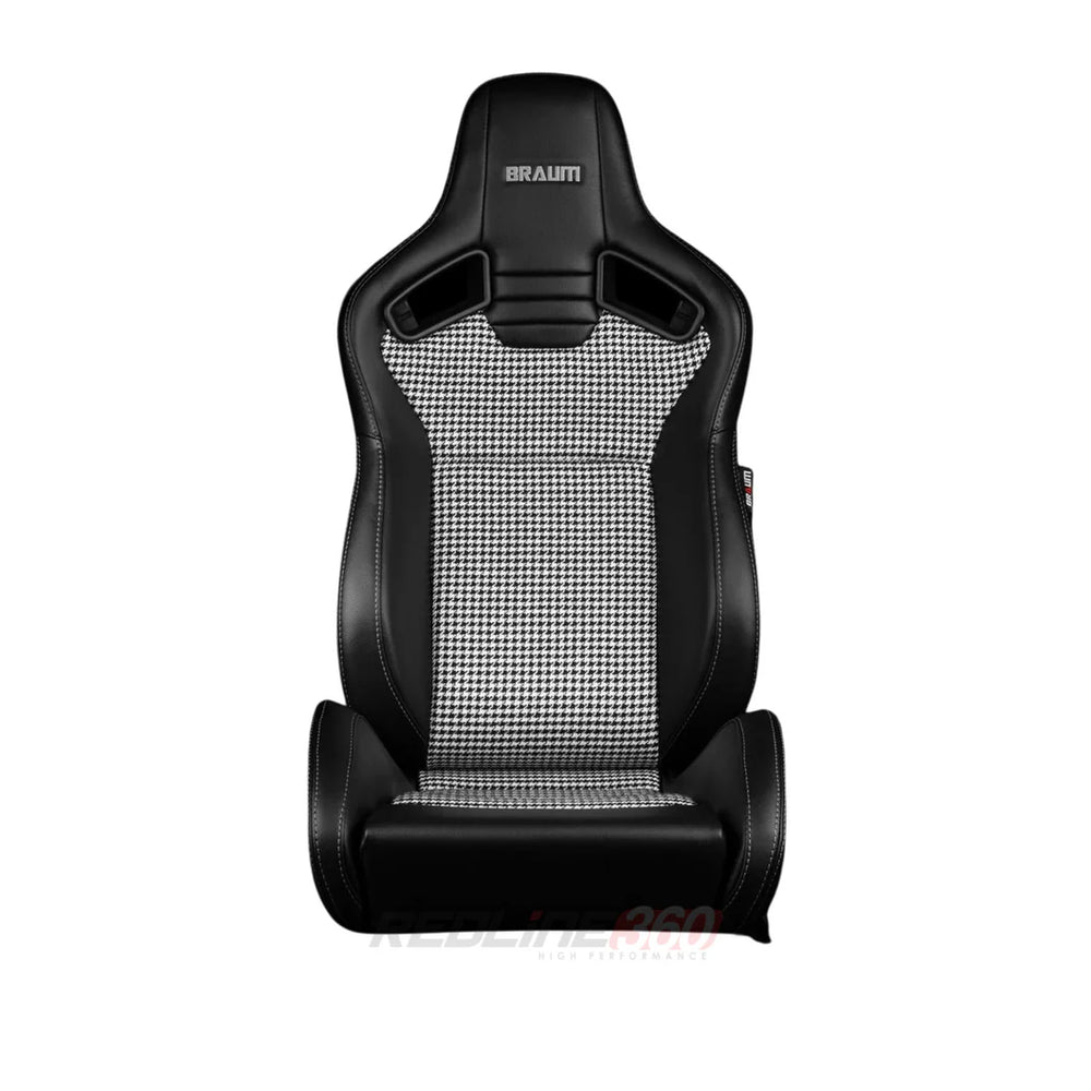 Braum Elite V2 Series Sport Seats - Black Houndstooth Cloth - BRR1-BHGS2