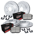R1 18-21 Ford ExpeditIon Front & Rear Drill/Slot Carbon Coated Rotor Set w/Off-Road/Tow Pads