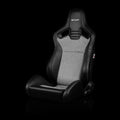 Braum Elite Series Sport Seats - Red Suede (White Stitching) - BRR1-RSBS