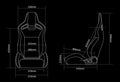 Braum Elite Series Sport Seats - Red Suede (White Stitching) - BRR1-RSBS