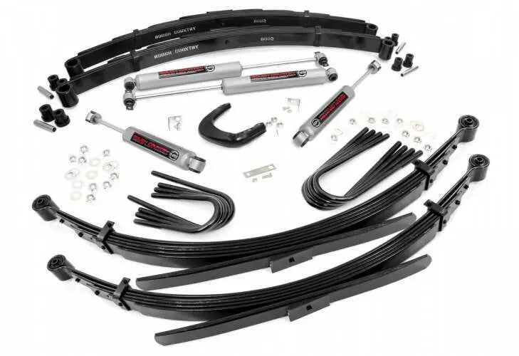1x 7616 4 Inch Lift Kit 52 Inch RR Springs Chevy GMC 3 4-Ton Suburban (88-91)