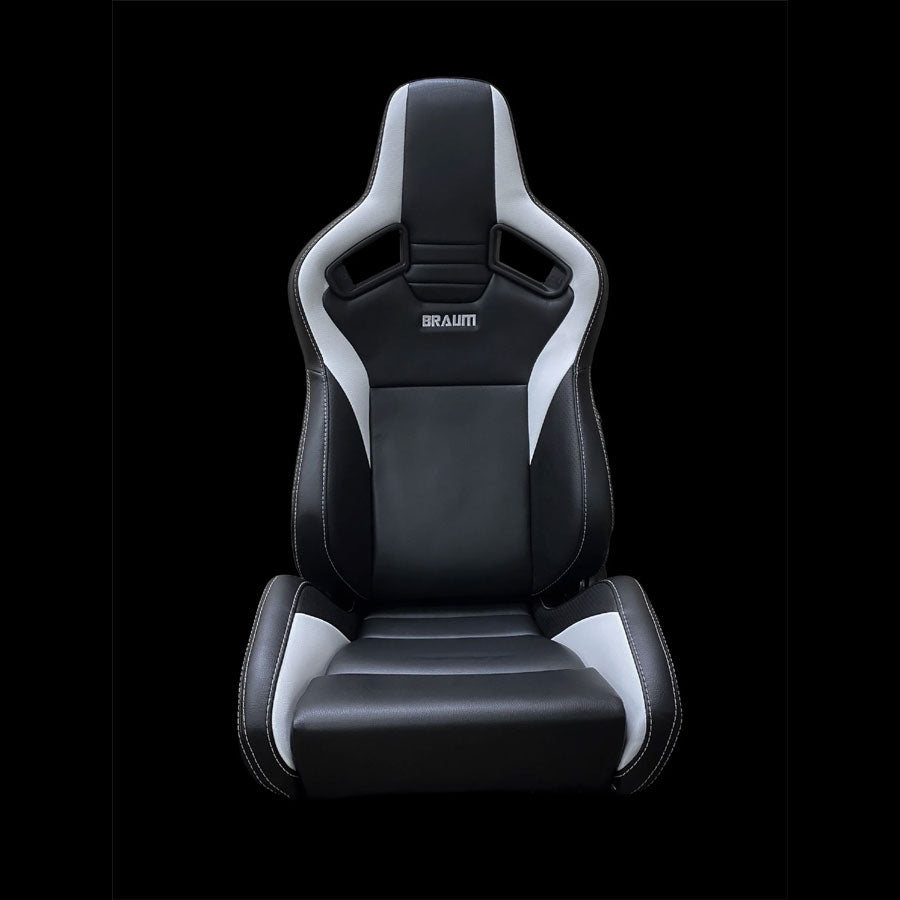 Braum Elite V2 Series Sport Seats - Black White - BRR1-BKWW2