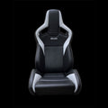 Braum Elite V2 Series Sport Seats - Black White - BRR1-BKWW2