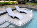 GLOBAL ROTO MOLDED LOUNGER CHAIR AND CONNECTING TABLE GREY