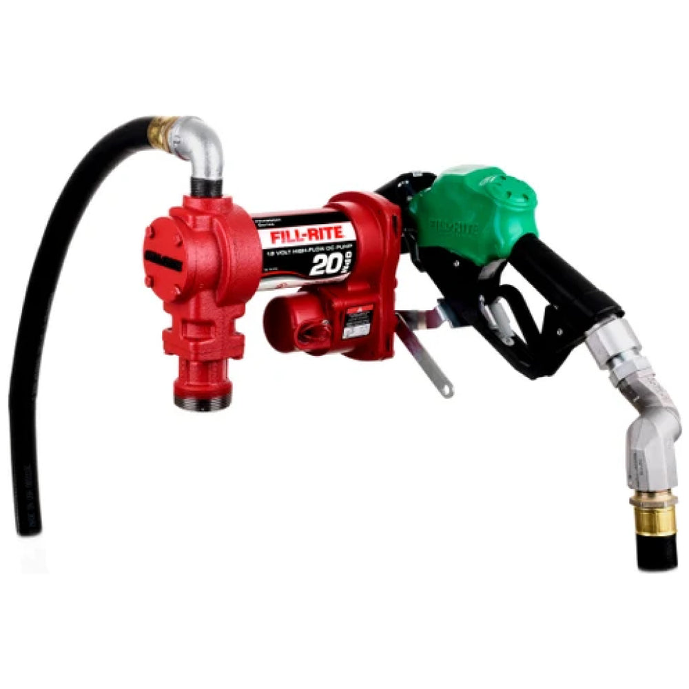 12V DC 20 GPM FUEL TRANSFER PUMP WITH AUTOMATIC NOZZLE & SWIVEL DIESEL