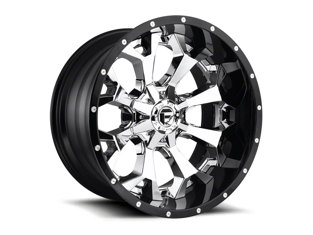 ~(59 lbs. 25X25X13)~ ASSAULT 22x10 6x135.00/6x139.70 CHROME PLATED GLOSS BLACK LIP (-13 mm)