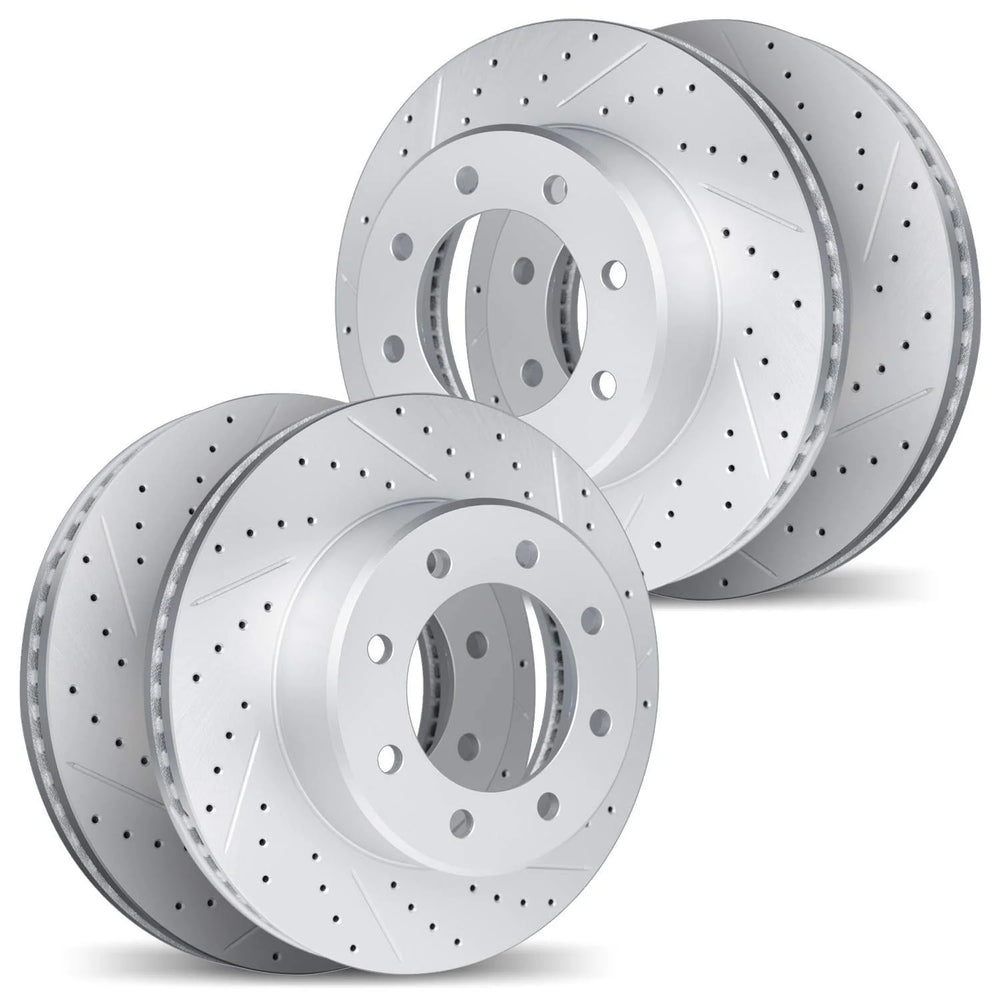 DFC 05-12 Ford F-350 Super Duty Front & Rear Drilled & Slotted Geoperformance Rotors