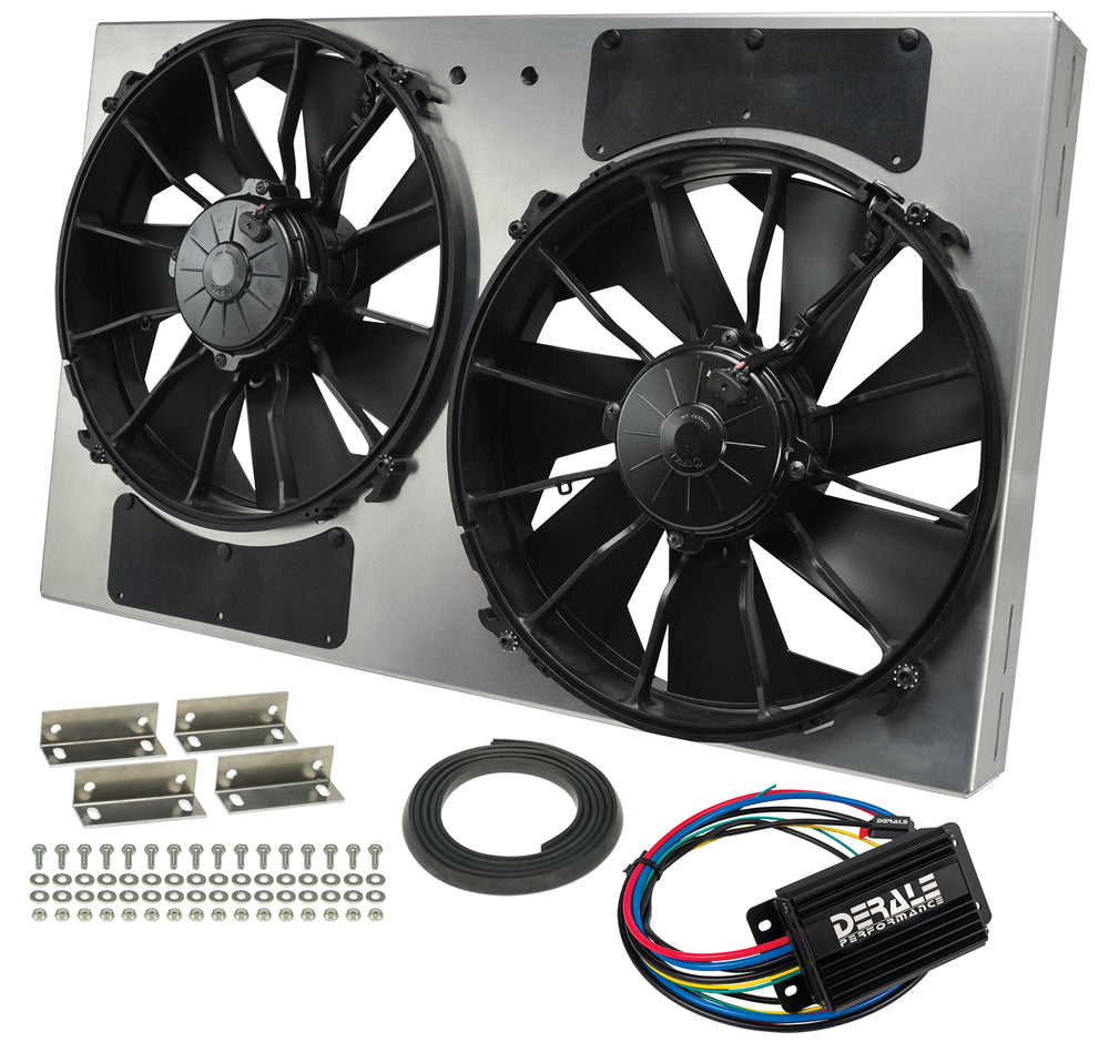 PWM DUAL RAD FAN/ALUMINUM SHROUD ASSEMBLY