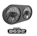 J.W. Speaker 12-24V ECE LED RHT Fired Rated High Low Beam Headlight with DRL Black Inner Bezel - Single Light 0559951