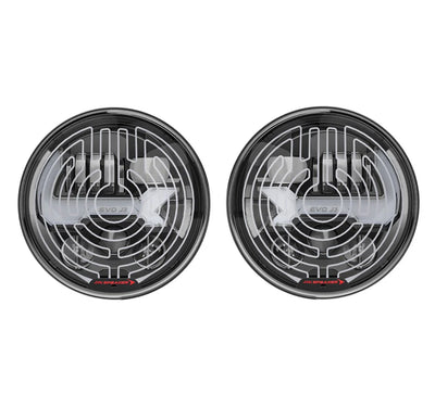 J.W. Speaker 12V DOT LED High Low Beam Heated Headlight w Built In Turn Signal - Black - 2 Light Kit (Canada) 0558153