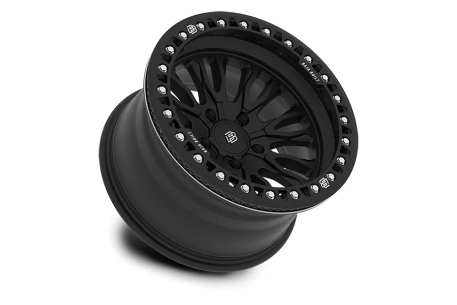 Baja Built Renegade 17x9 5x5 -12mm 4.5 Offset Matte Black Finish Matte Black Beadlock Ring For Jeep JK JL JT