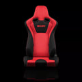 Braum Venom Series Sport Seats - Black Cloth (Red Stitching) - BRR7-BKRS