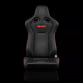 Braum Venom Series Sport Seats - Black Cloth (Red Stitching) - BRR7-BKRS