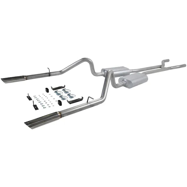 American Thunder Crossmember-Back Exhaust System 1966-1967 Ford Fairlane With V8 Engine 2.50 Inch Aluminized Steel Moderate Sound Flowmaster