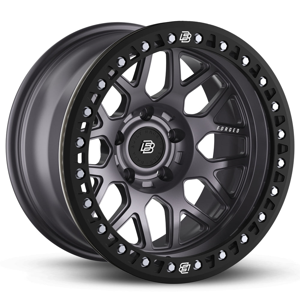 Baja Built Lite Brite Outlaw 17x9 5x5 -12mm 4.5 Offset Matte Black Finish Matte Black Beadlock Ring For Jeep JK JL JT