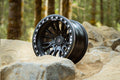 Baja Built Renegade 17x9 5x5 -12mm 4.5 Offset Matte Black Finish Matte Black Beadlock Ring For Jeep JK JL JT