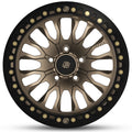 Baja Built LiteBriteOutlaw 17x9 6X5.5 -12mm 4.5 Offset Glossy Black Finish Glossy Black Beadlock Ring For Bronco
