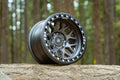 Baja Built Maverick 17x9 5x5 -38mm 3.5 Offset Satin Graphite Finish Matte Black Beadlock Ring For Jeep JK JL JT