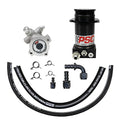 Pro Touring Power Steering Pump and Hydroboost Remote Reservoir Kit for Steering Gearbox Applications (Brushed Aluminum)