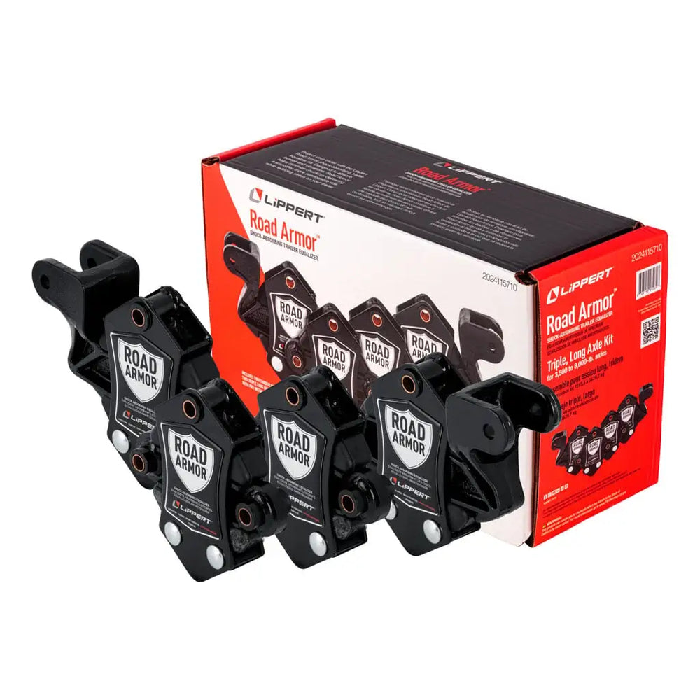 ROAD ARMOR SHOCKABSORBING TRAILER EQUALIZER LONG TRIPLE AXLE KIT FOR 3.5K8K LBAXLES(TWO PAIRS)
